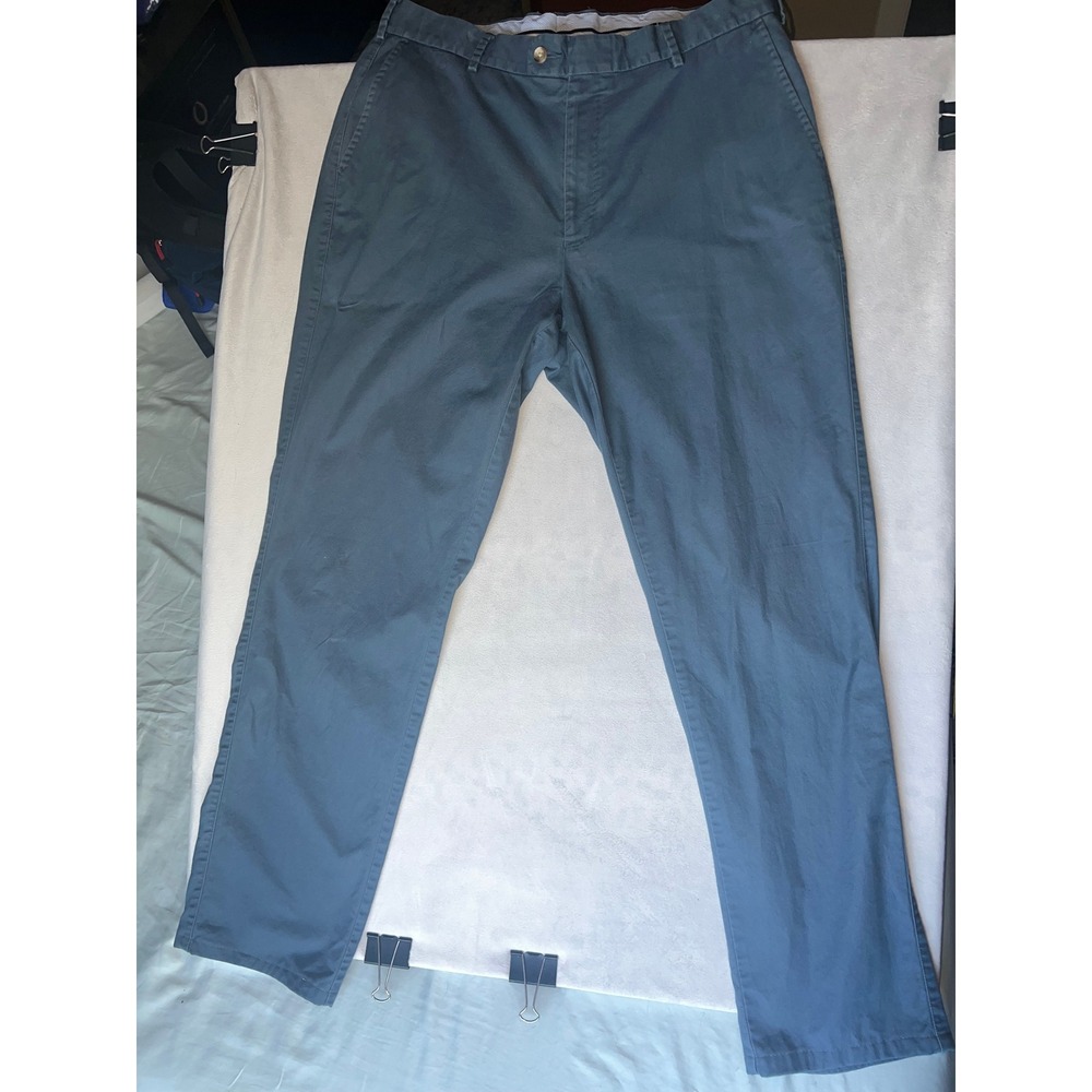 Peter Millar Crown Comfort Chino Pants Mens 36 Blue Slate Straight Leg Trousers
